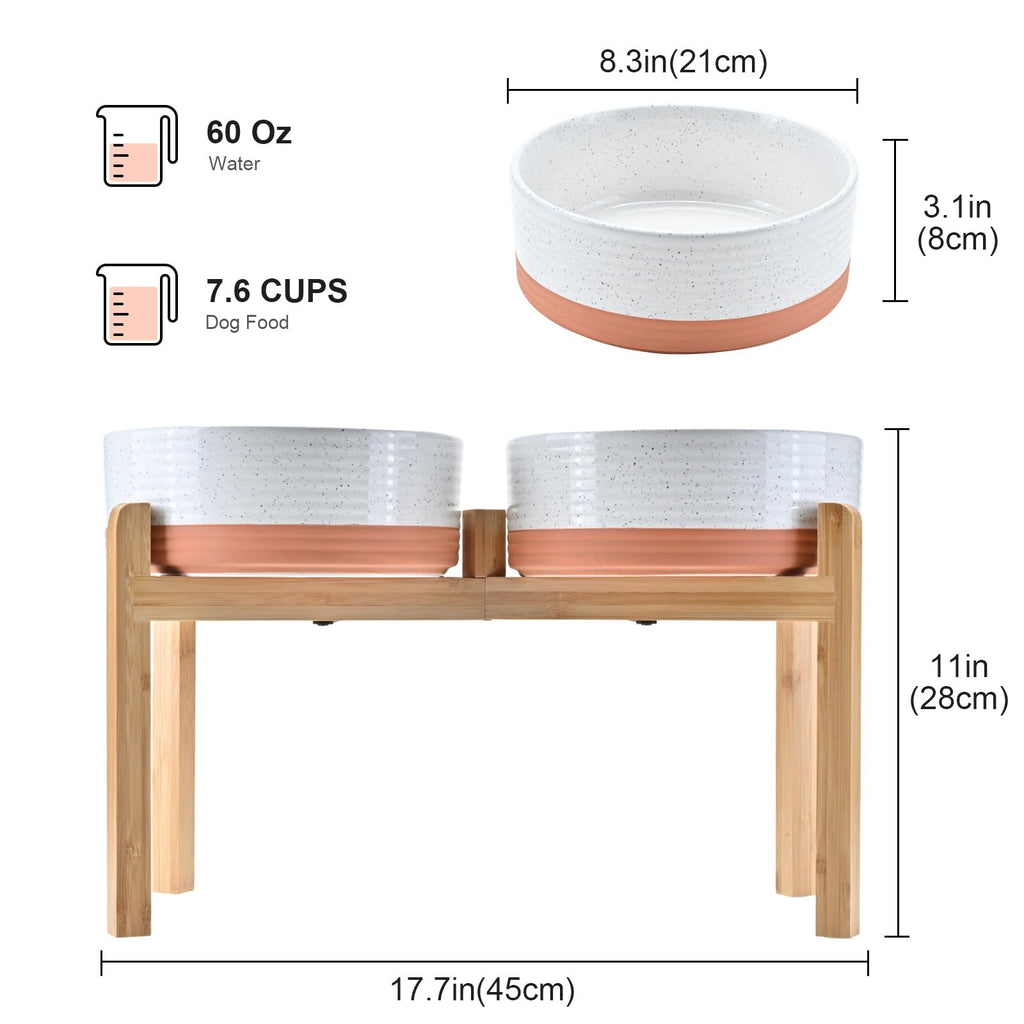 Kryvalen Elevated Dog Bowls Ceramic