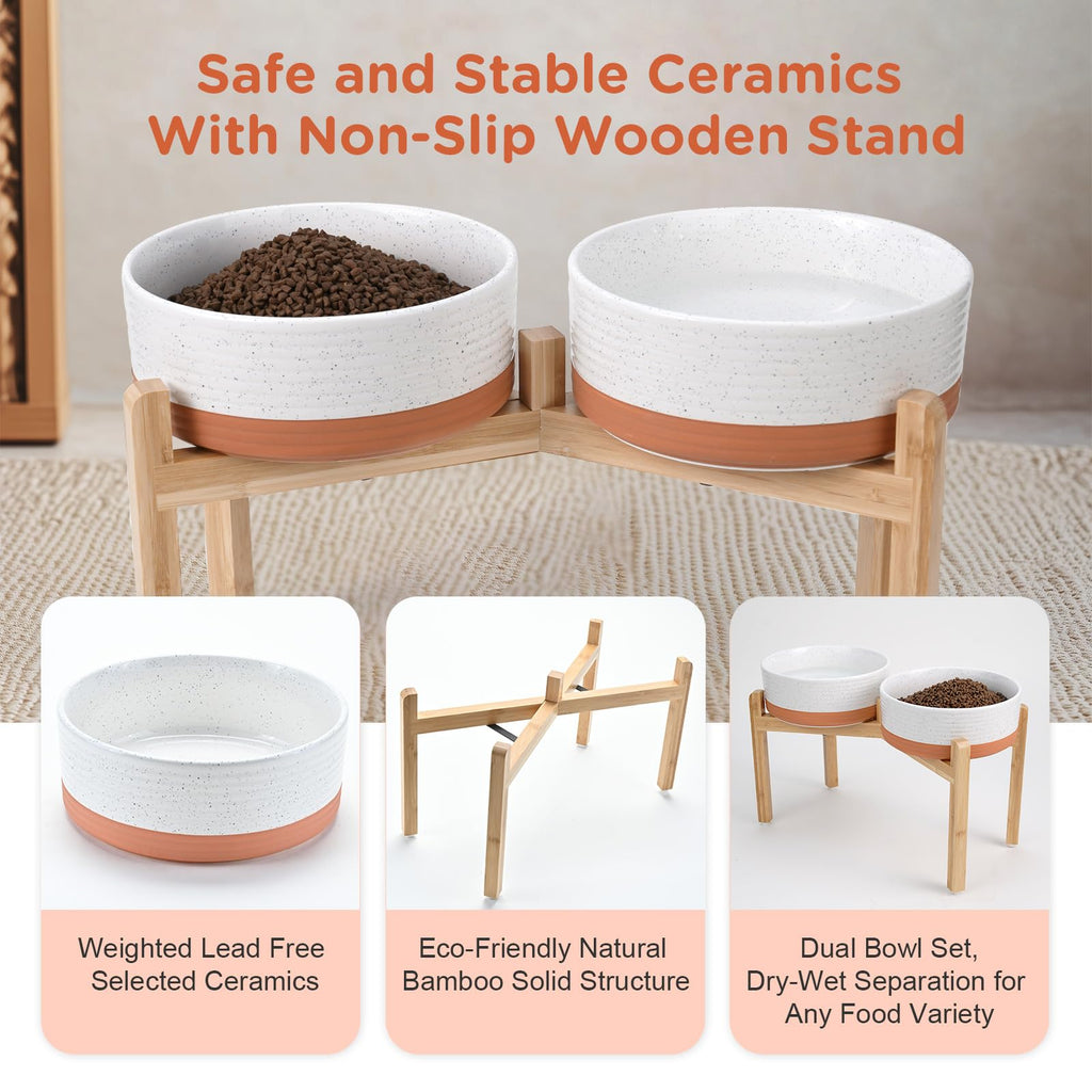 Kryvalen Elevated Dog Bowls Ceramic